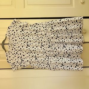 Shein 4xl black and while polka dot blouse